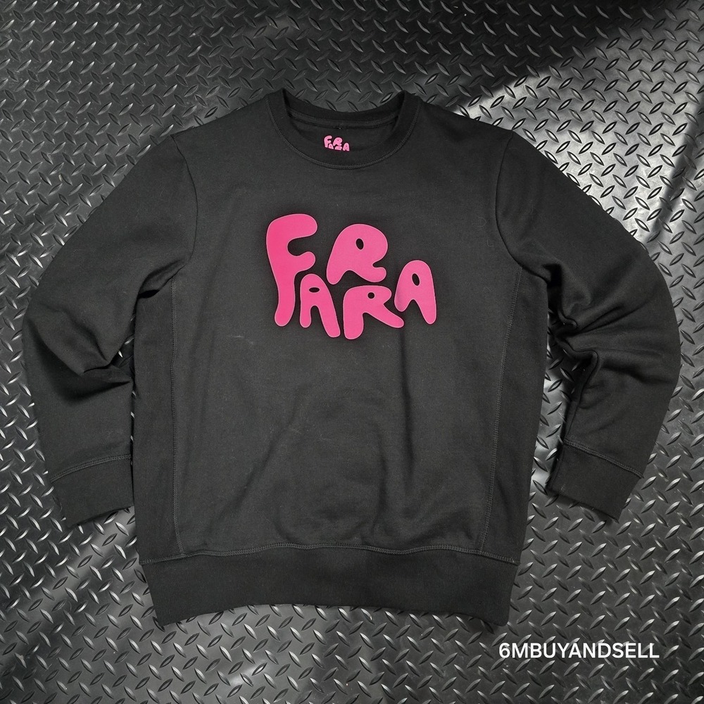Farra Lyons CO Crewneck Sweatshirt Mens Large Black Pink Bubble Logo Made in USA